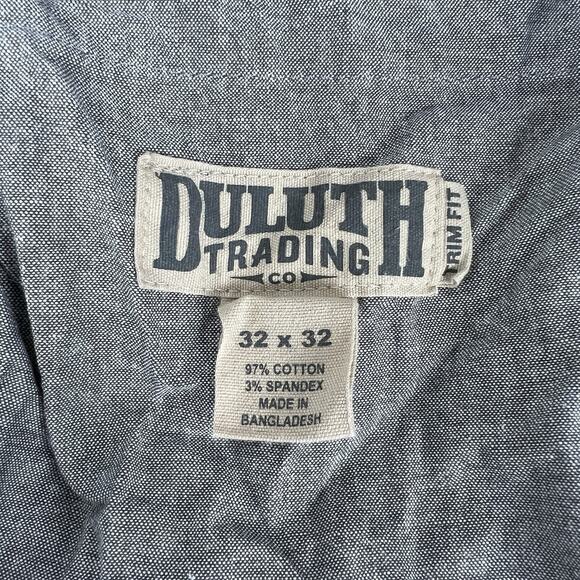 Duluth Trading Co Pants Mens 32x32 (32x30) Navy Flex Ballroom Khakis Trim Fit - Picture 7 of 8